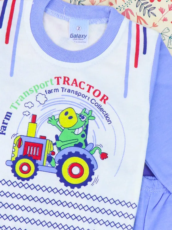 3Mth - 9Mth Tractor Blue Baba Suit For Newborns HG NBS95